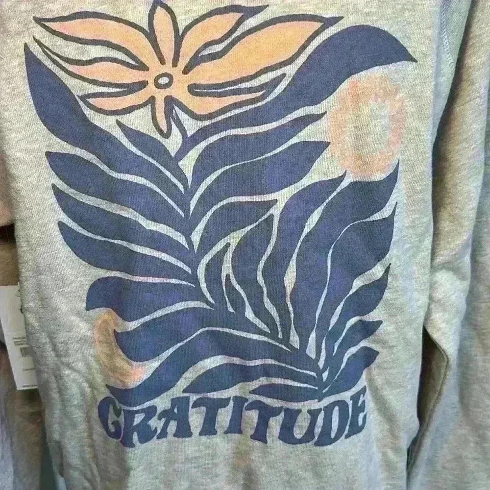 Spiritual Gangster NWT Gratitude SlubTerry Raglan Zip Hoodie OatmealHeather Sz S - Picture 5 of 15